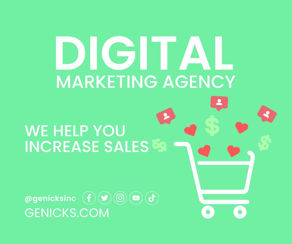 Genicksinc's tweet photo. We can help you #increase #sales our #socialmedia #services. You need a #logo #businesscard or #strategy #Genicks definitely can help you! we can get your #flyer #postdcards #logo #salessheets and anything you need ready! Let's get started! https://t.co/mESK0n0xjo https://t.co/QTLV3qjk7G
