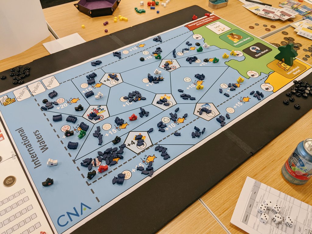SebastianBae's tweet image. IT'S GAME DAY! 🐠
"At Any Cost" is an original educational game designed by Jeremy Sepinsky & I for @CNA_org & @pewtrusts. Players learn the complex challenges of IUU fishing and learn that it is not a binary actors (good vs bad) -- but a spectrum of activities. @JuliaMcQuaid
