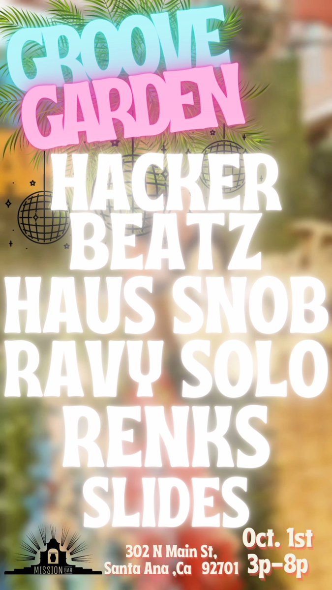 Good morning Daddys &amp; Baddies! We've got a stacked line up coming up for Groove Garden! <a href="/HAUS_SNOB/">HAUS SNOB</a> <a href="/RavySolo/">RavySolo</a> <a href="/hackerbeatz/">Hackerbeatz 🤙🤙</a> <a href="/renkschaos/">Mario Torres</a> #slides are all ready to keep the day vibes on point! Rsvp with the link in our bio! #soundtechdaddys #soundtechbaddies #housemusic #dj #dayparty