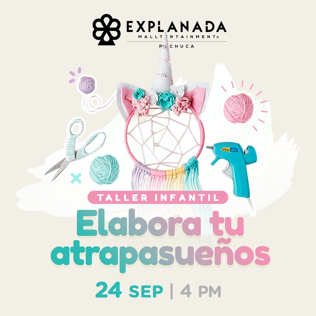 ExplanadaPAC's tweet photo. ¿Eres un soñador recurrente?
El Taller Infantil de Atrapasueños es para ti 😍
No te lo pierdas este 24 de septiembre a las 4 PM en la fabrica de ideas de #ExplanadaPachuca https://t.co/Dg7gjzLvPZ