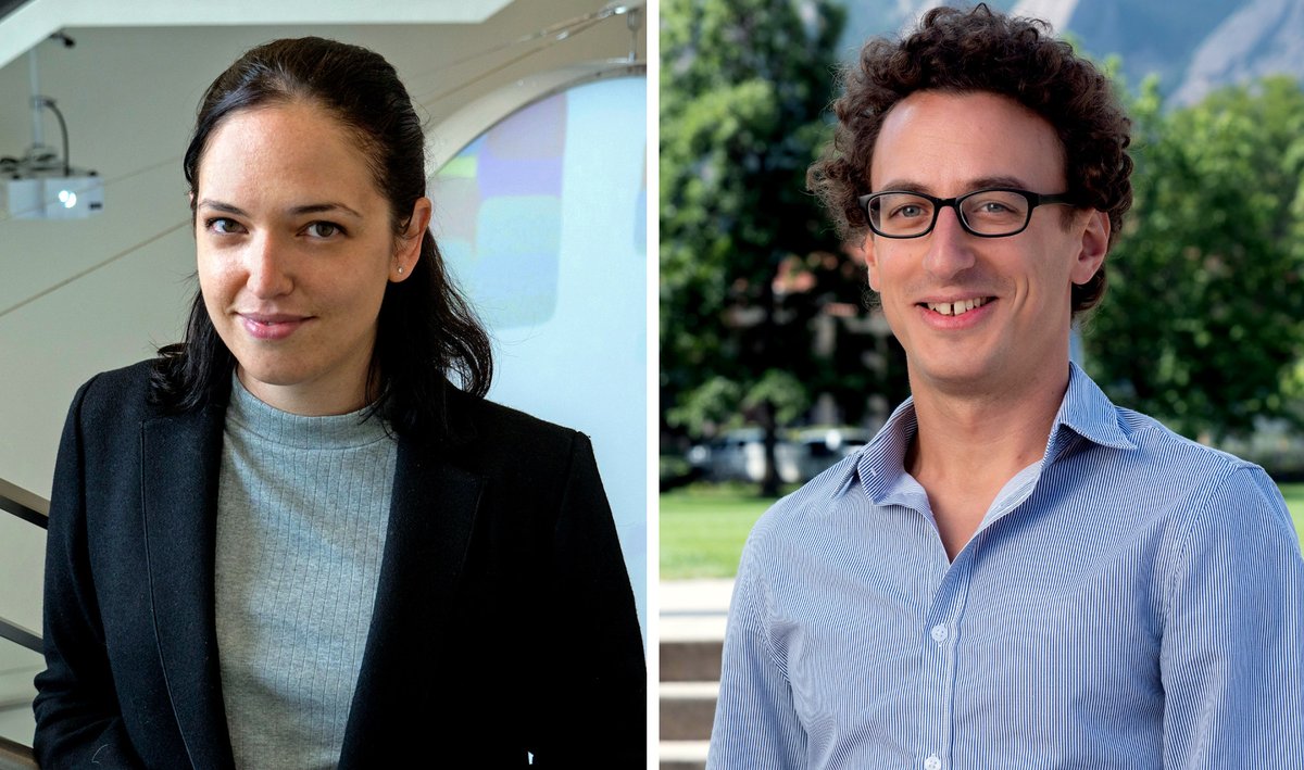 QuantaMagazine's tweet photo. Orit Peleg, a computational biologist at the University of Colorado, and her physicist postdoc Raphaël Sarfati have reshaped the quantitative study of firefly synchronization by monitoring the insects with a sophisticated system of GoPro cameras. https://t.co/kbATv7Y579 https://t.co/bMaB6ROnAW