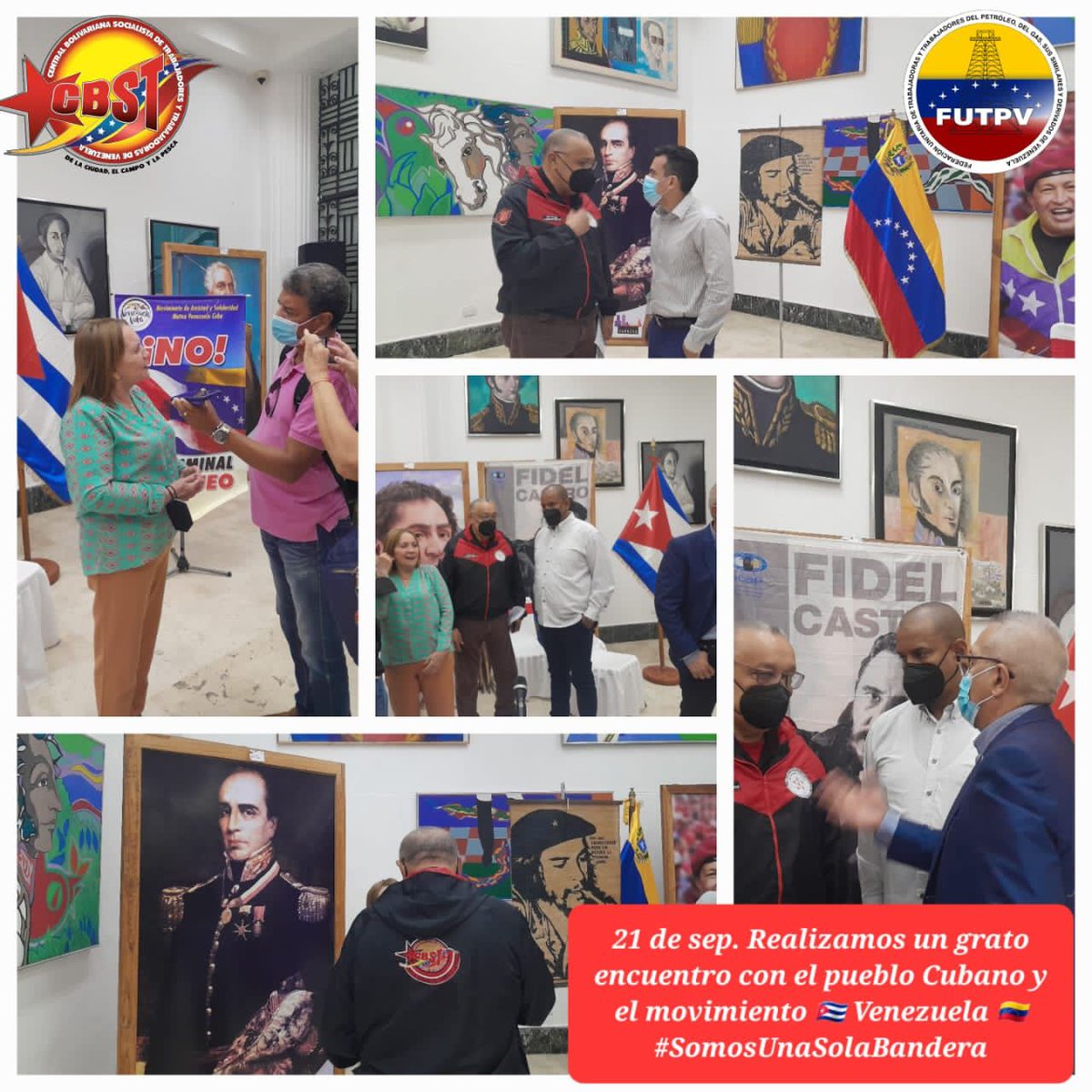 WillsRangelCBST's tweet photo. #Hoy21Sep desde las adyacencias de la plaza Bolívar de Caracas sostuvimos un grato encuentro junto a hermanas y hermanos de nuestra Amada Cuba 🇨🇺 donde la representación del Gobierno Venezolano y la clase obrera revolucionaria
@cbolivariana
@NicolasMaduro
@delcyrodriguezv https://t.co/omrWuYaSU6