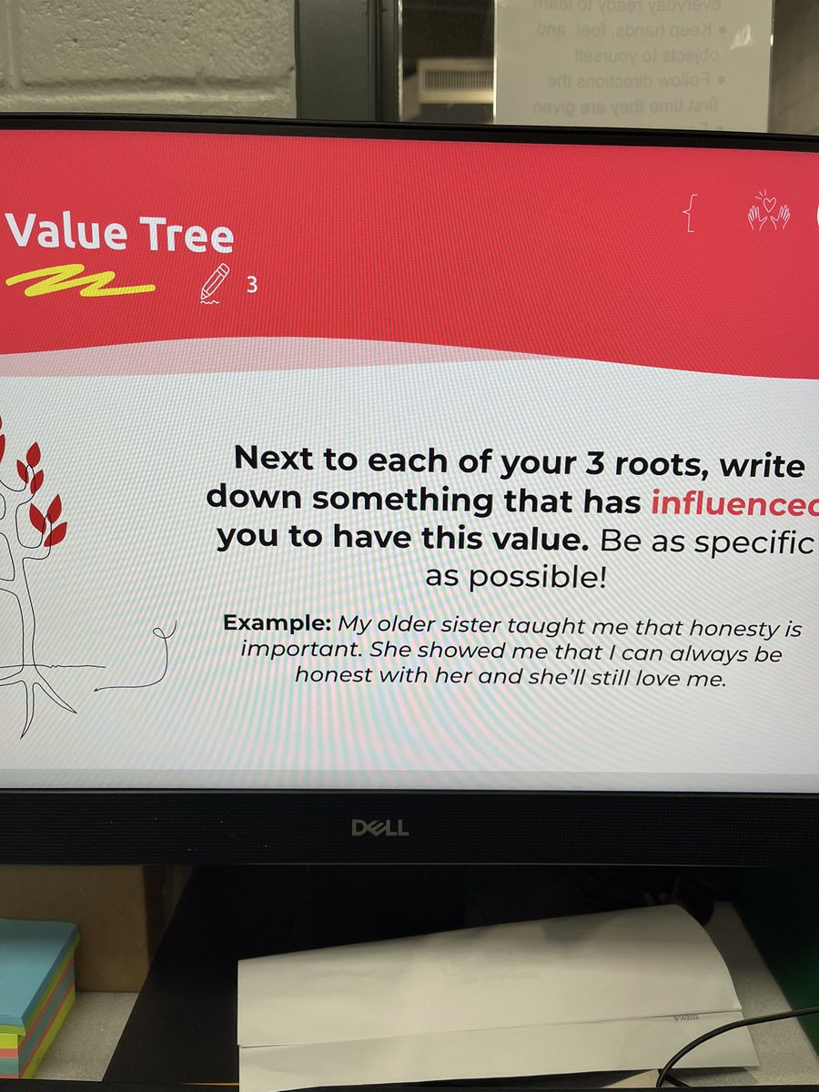 KhaChristopher's tweet photo. Teaching #CharacterStrong during advisory. What do you value?  #ValueTree @HaskettJH @HJH_Athletics 

@KenricLopez9 @CoachBonner3 @PrincipalPaz https://t.co/7FtuDj7hWF