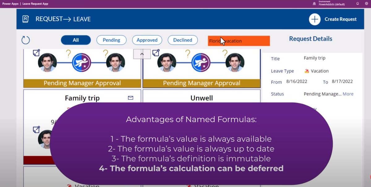 rezadorrani's tweet image. Feature = "⭐ Power Apps Named Formulas"; 
'Inspired From' = "Excel";
Rating = 10;  
'Validated By' = User().Email;

Check it out in action 🎥: youtube.com/watch?v=_I4tpo…

#PowerApps #PowerPlatform