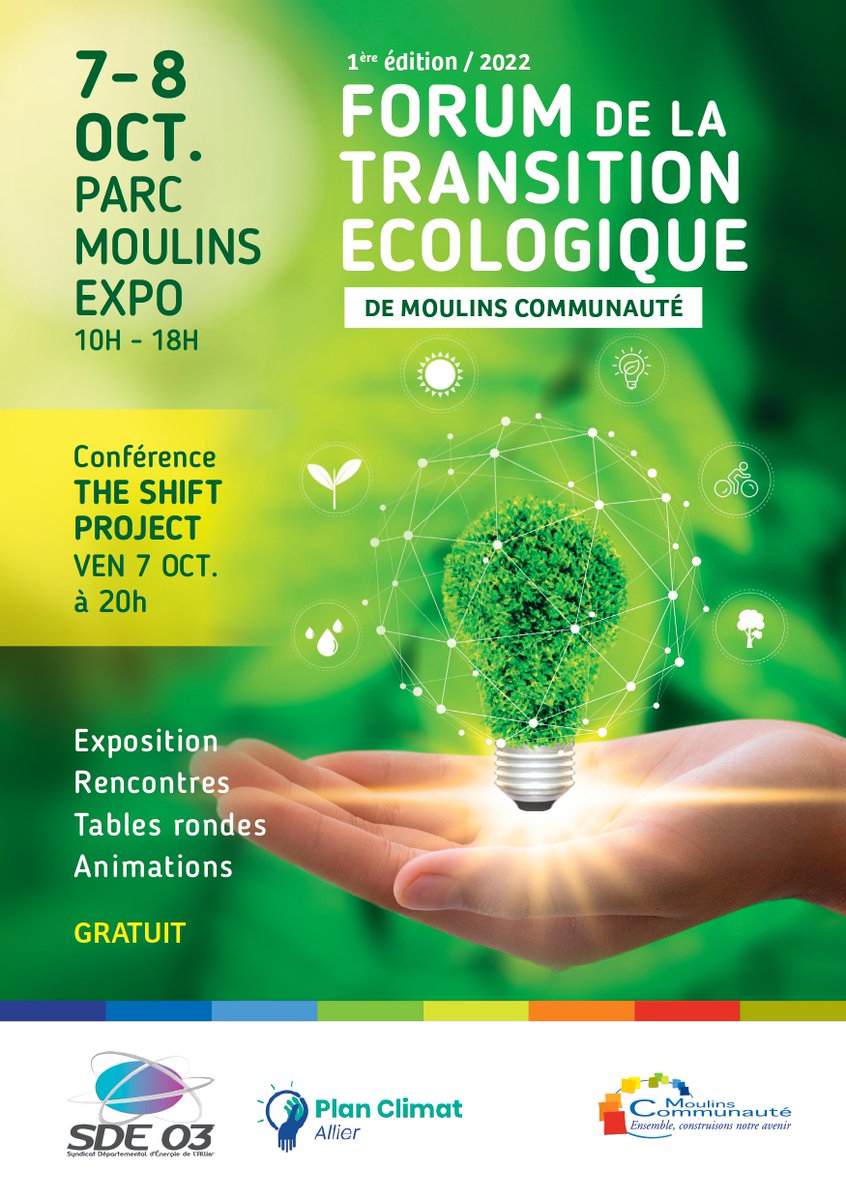 Save the date les 7 et 8 octobre prochain au Parc des expositions de Moulins/Avermes.
A venir dans la semaine plus d'informations sur le programme, les exposants, les animations et les participants aux tables rondes.
N'hésitez pas à en parler autour de vous.