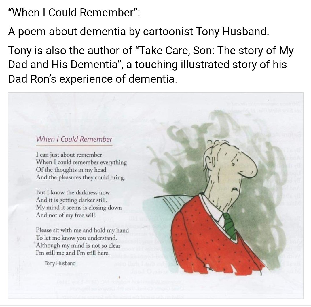 On World Alzheimer's Day I'm sharing this wonderful poem by <a href="/tonyhusband1/">Tony Husband Cartoon Archive</a> #WorldAlzheimersDay <a href="/alz_actnow/">Alzheimer's Disease</a> <a href="/AlzResearchUK/">Alzheimer's Research UK</a> <a href="/alzassociation/">Alzheimer's Association</a> <a href="/alzheimerssoc/">Alzheimer's Society</a>