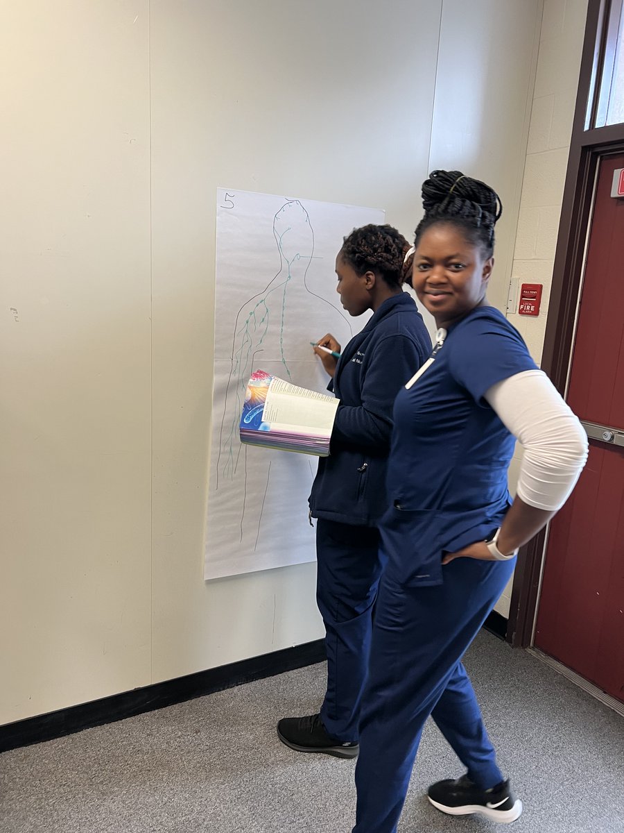 columbusadulted's tweet photo. 💙💚 Practical Nursing students test their drawing skills while in Joy Rockhold’s human anatomy and physiology class. We LOVE to see our students working together!  #ACEimprovesLives #nursingschool #lpnprogram @ColsCitySchools https://t.co/TggnJKXiYP