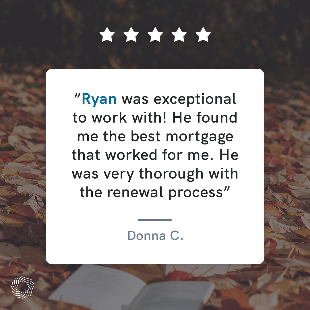 "Ryan was exceptional to work with! He found me the best mortgage that worked for me. He was very thorough with the mortgage renewal process and responded to any questions I had, even after business hours" - Donna C.

Read More Reviews:
spinmtg.ca/mV18BU