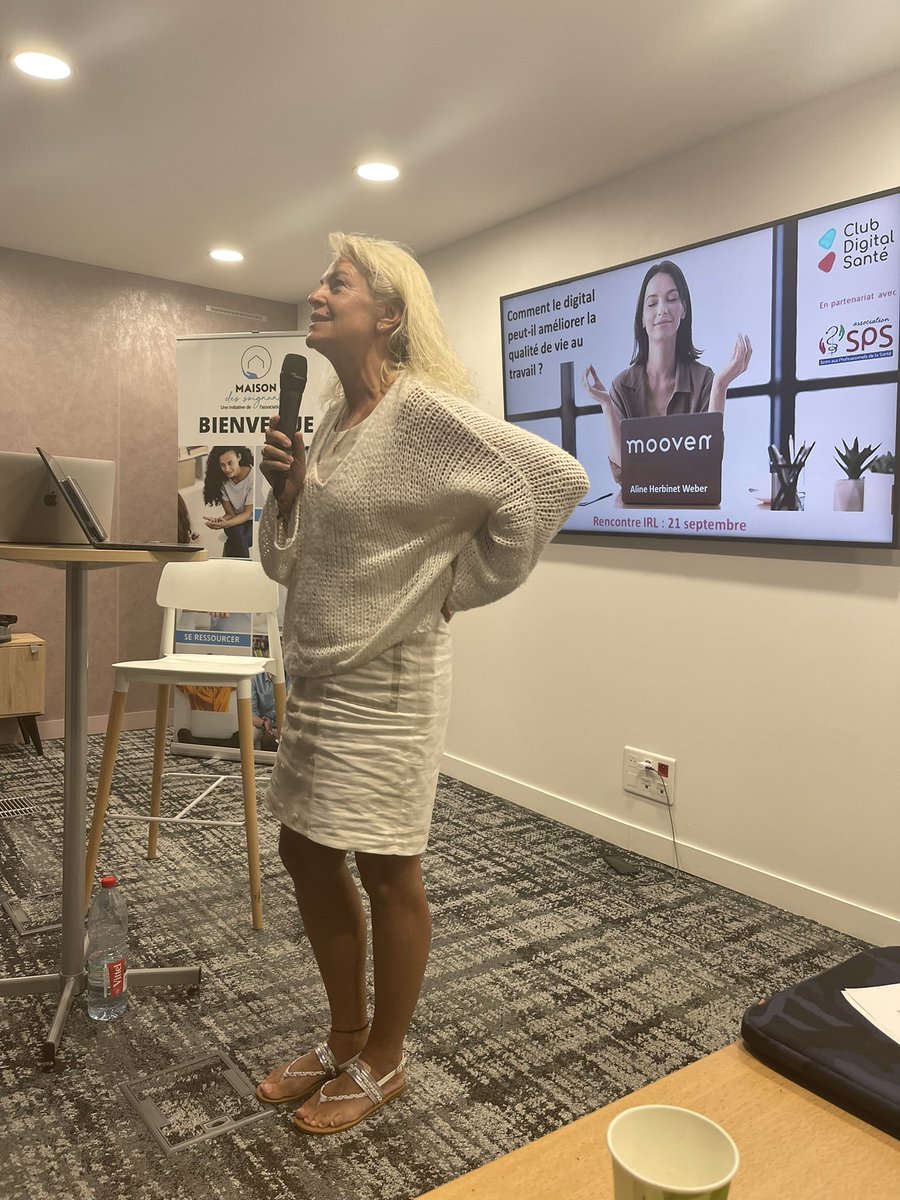 Association SPS (@assosps) on Twitter photo Rencontre #IRL <a href="/hcsmeufr/">Club Digital Santé #hcsmeufr</a> #hcsmeufr : comment le digital peut-il améliorer la qualité de vie au travail ? Avec Aline Herbinet @alineHerbinet - CEO Mooven <a href="/Moovenvisio/">Mooven</a>
#QVT <a href="/MaisonSoignants/">Maison des soignants</a> Rencontre #IRL <a href="/hcsmeufr/">Club Digital Santé #hcsmeufr</a> #hcsmeufr : comment le digital peut-il améliorer la qualité de vie au travail ? Avec Aline Herbinet @alineHerbinet - CEO Mooven <a href="/Moovenvisio/">Mooven</a>
#QVT <a href="/MaisonSoignants/">Maison des soignants</a>