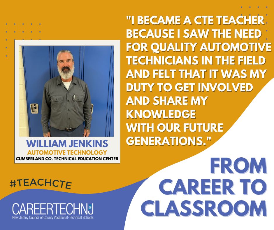 Guess who is famous!?!?! That's right, #CCTECNJ 's very own Mr. Jenkins. We are very fortunate that he decided to become a CTE teacher and share his expertise with us. #celebrate #teachcte #automotive #NJCCVTS