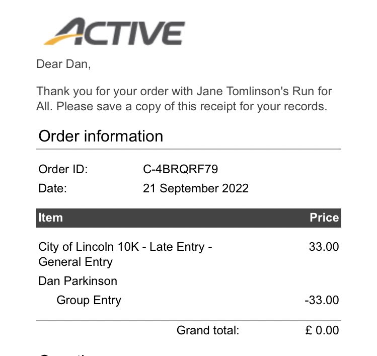 Lincoln 10k entered courtesy of Siemens. Probably gonna be about twice the time of my old PB but if I get round in one piece I’ll be a happy man!