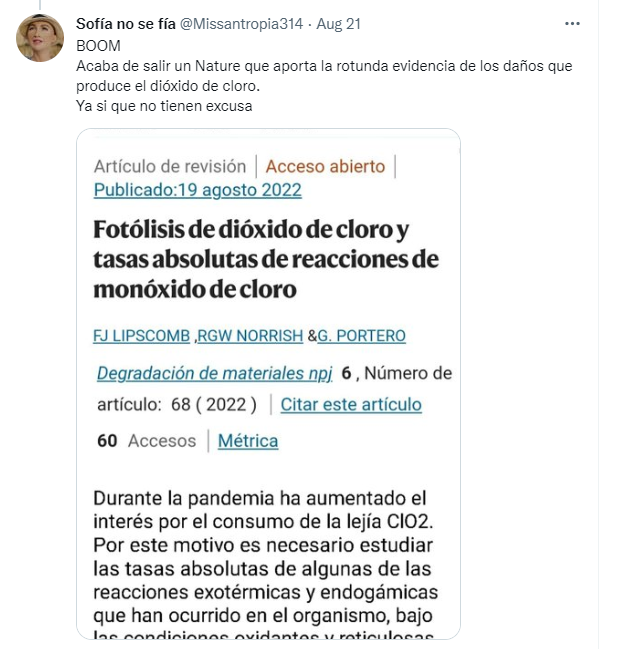 MatiMatarredona's tweet photo. @Missantropia314 @aliciacgviolin @aulliditos @afotoquimico @christianperez @Esquirolet1 @Dictatriz Aquí los tuits que dejan claro que no te enteras, que dices incoherencias y tienes una gana de proenfermedad insuperable. Vamos, que hasta la #EsLejíaClO2 https://t.co/WTzDf46ftq