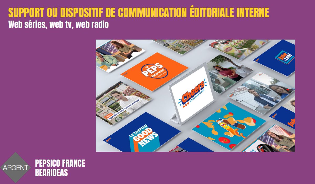 GP Stratégies de la Communication Editoriale 2022 – Support ou dispositif de com éditoriale interne / Web séries,..: un ARGENT <a href="/pepsicofrance/">PepsiCo France</a> et <a href="/bearideas_paris/">bearideas</a> pour la réalisation « CHEERS pour Pepsi, le JT interne qui donne du pep’s ». Bravo à eux !
#gpstrat #Editoriale