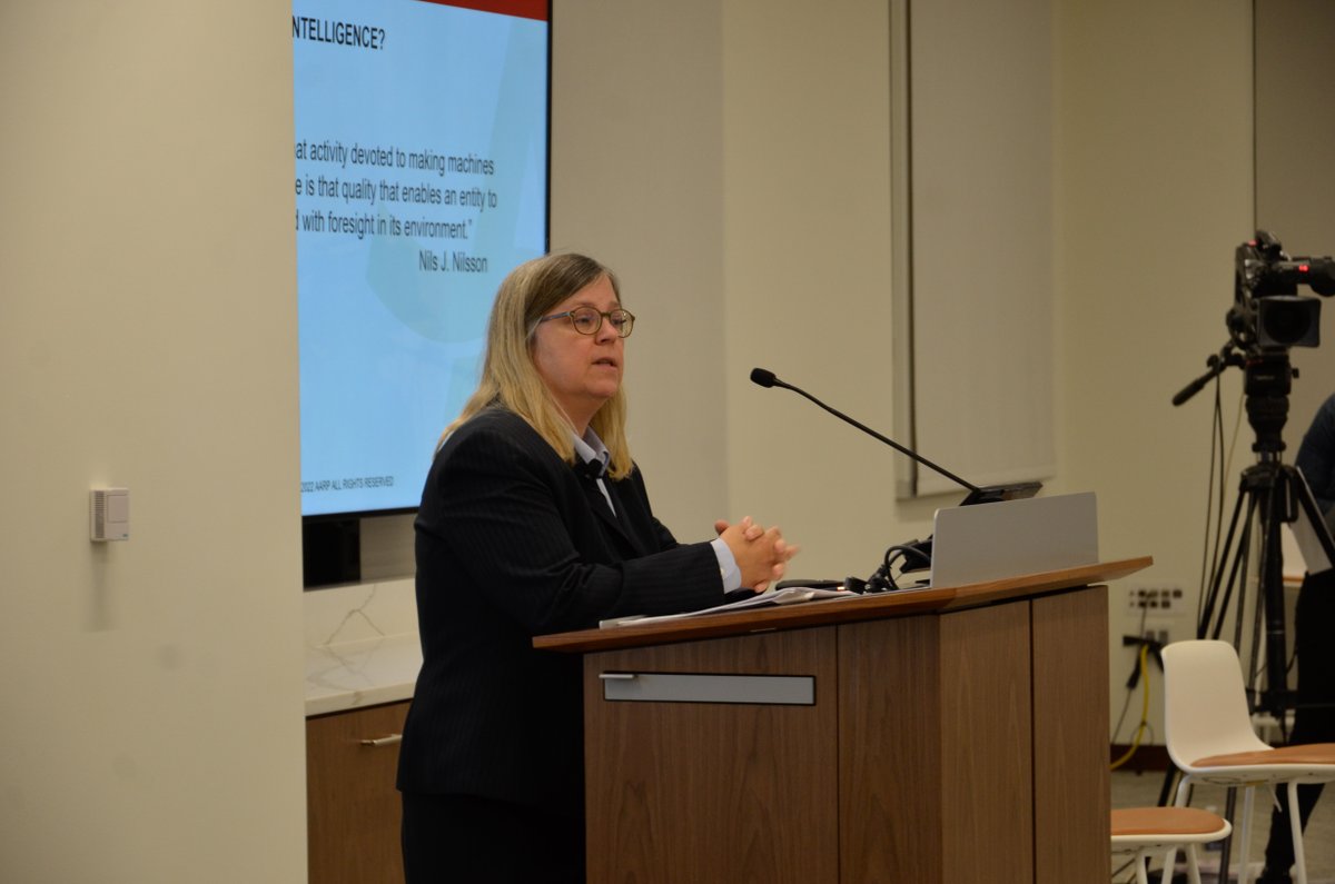 AARPpolicy's tweet photo. #NPFfellows learned about the history of artificial intelligence and how it impacts older workers yesterday from @LoriTrawinski. @AARP @NatPress https://t.co/Y5Jp5M93Nu