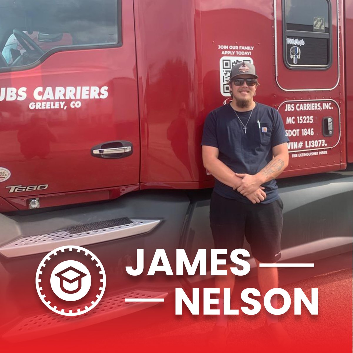 Congratulations to James, an Aims Community College graduate, who completed his training with his mentor last week!  We look forward to seeing you in Greeley.

#driveJBSstrong #bigrig #semitrucklife