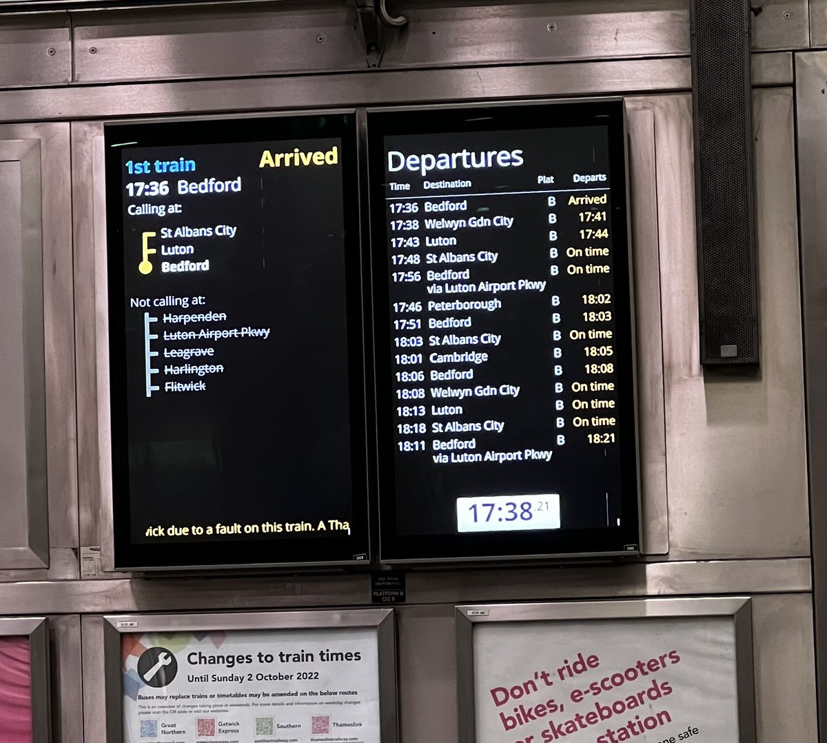 Harpenden Thameslink Commuters (@hpdcommuters) on Twitter photo .<a href="/TLRailUK/">Thameslink</a> please can you explain why again tonight you are axing trains stopping at Harpenden? As you can see the 17.36 was pretty much on time… the next schedule train is 10 minutes delayed. EMT run trains that run fast to Luton and Bedford. <a href="/BimAfolami/">Bim Afolami</a> <a href="/transportgovuk/">Department for Transport</a> .<a href="/TLRailUK/">Thameslink</a> please can you explain why again tonight you are axing trains stopping at Harpenden? As you can see the 17.36 was pretty much on time… the next schedule train is 10 minutes delayed. EMT run trains that run fast to Luton and Bedford. <a href="/BimAfolami/">Bim Afolami</a> <a href="/transportgovuk/">Department for Transport</a>