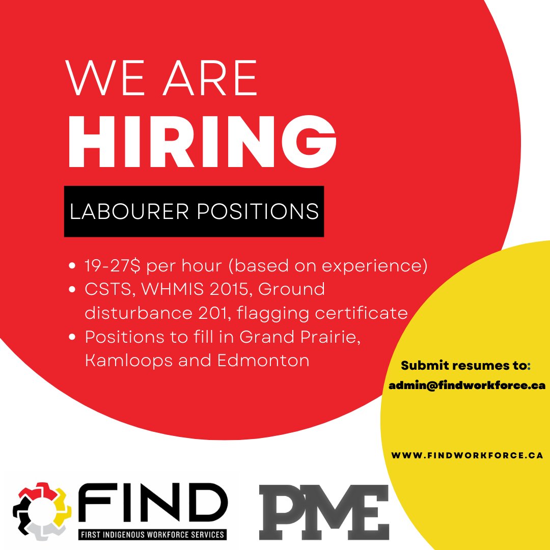 IndigWorkforce's tweet photo. We have active job postings in which we revise on a daily basis!! Feel free to check us out and send your resumes!! We also provide work readiness if you are needing tickets and or job placement. Check us out at https://t.co/Xx2q2AfU20 
#albertajobs #bcjobs #indigenousworkforce https://t.co/SMOOYxUwuH