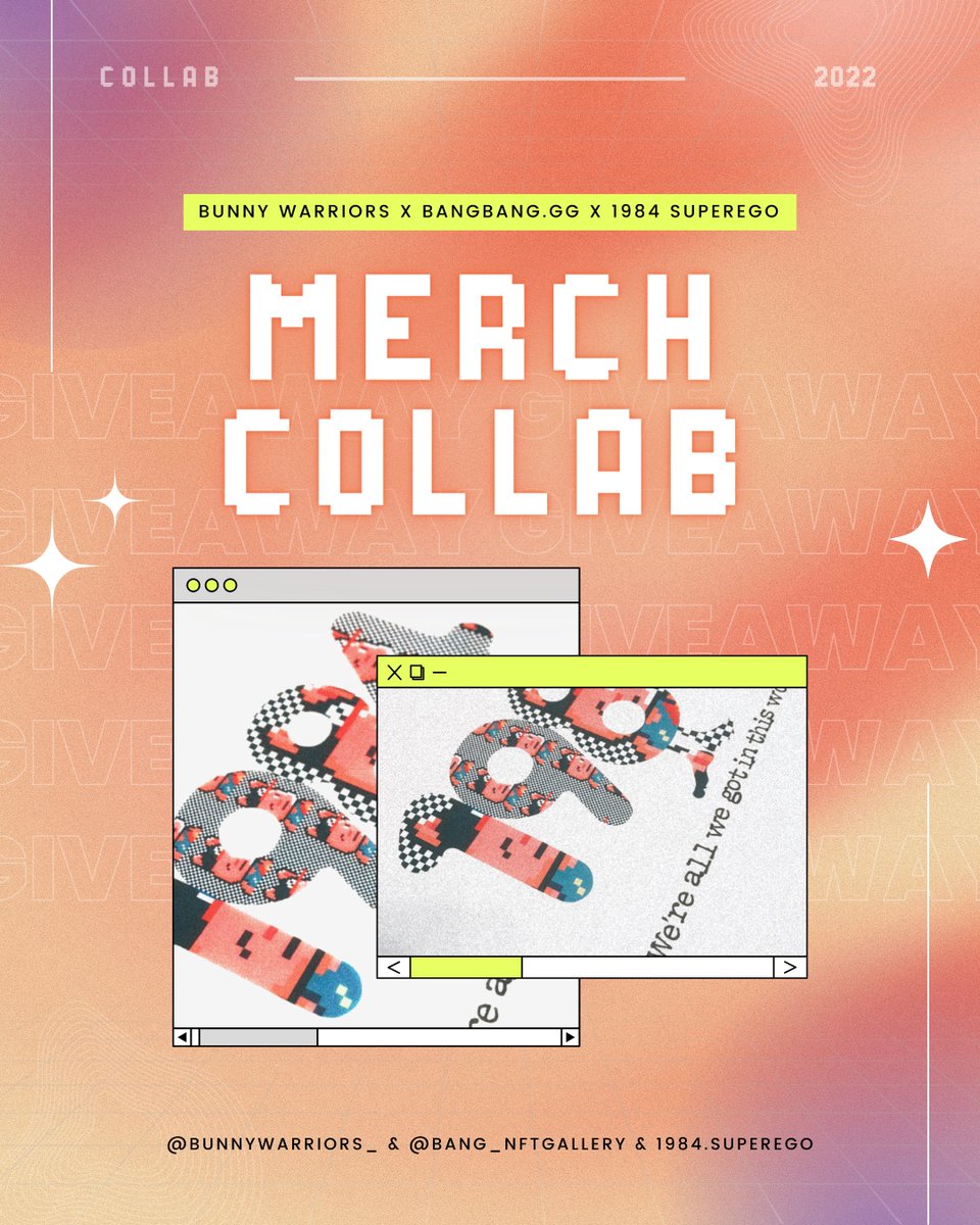 bunnywarriors_'s tweet photo. 🐰𝙱𝚆 𝙼𝚎𝚛𝚌𝚑 𝙲𝚘𝚕𝚕𝚊𝚋🎁

𝙋𝙧𝙞𝙯𝙚
🎁Chance to design our first #merch collab (&amp; receive code-001)+20% net merch income

𝙏𝙤 𝙚𝙣𝙩𝙚𝙧
1️⃣ Follow @bunnywarriors_  &amp; @bang_NFTGallery
2️⃣ RT+❤️
3️⃣ Tag 3 frens + Tell us how you wanna use #BunnyGO Card irl

Ends in 48 hrs⏰ https://t.co/6F9MhUyEg5