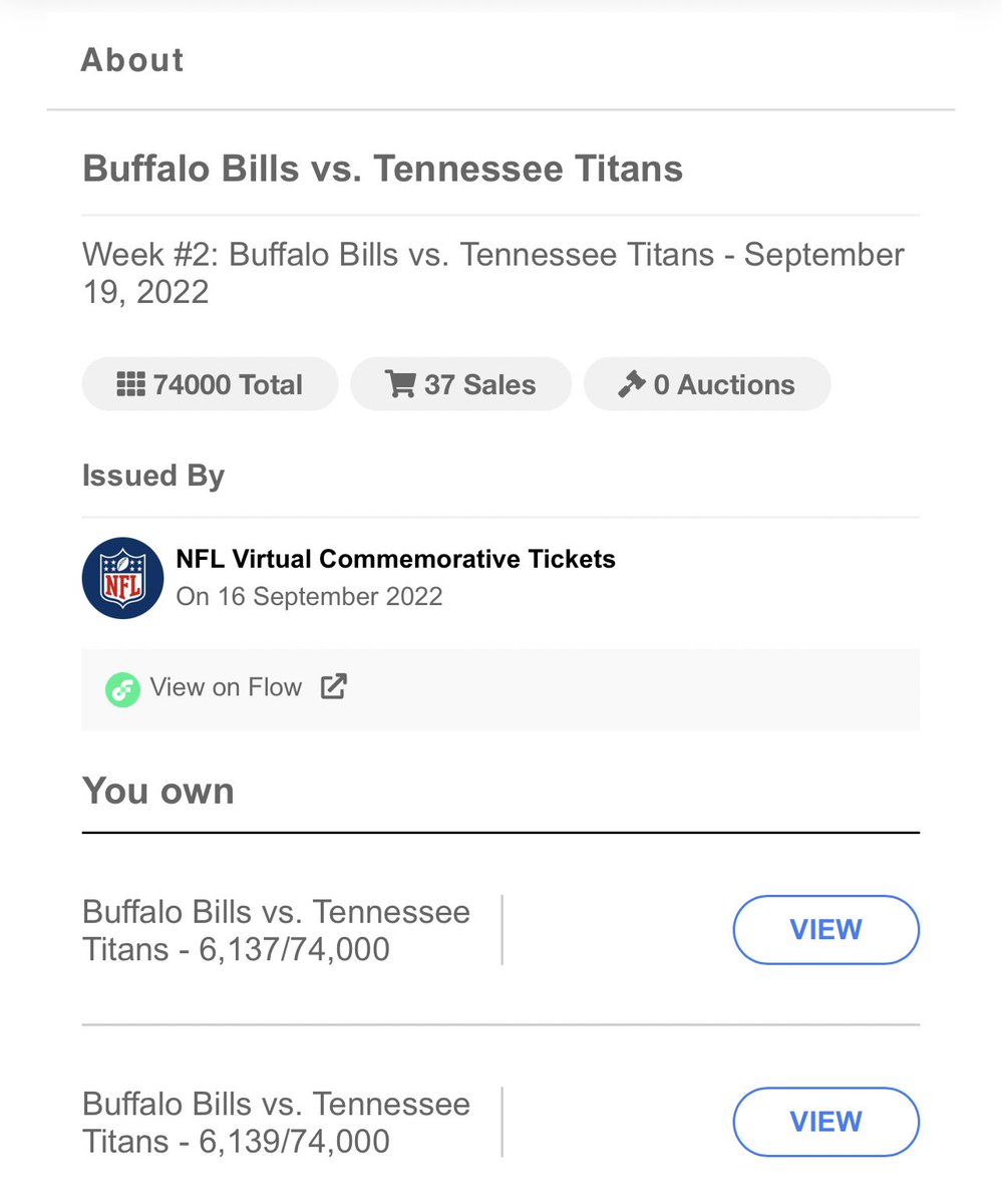 GingerBeloved's tweet photo. My 1st NFL commemorative NFT ticket ♥️💙 @Ticketmaster @NFL @BuffaloBills Thanks again to @metabilia_io for an incredible experience! #BillsMafia https://t.co/DT37FjNCUf
