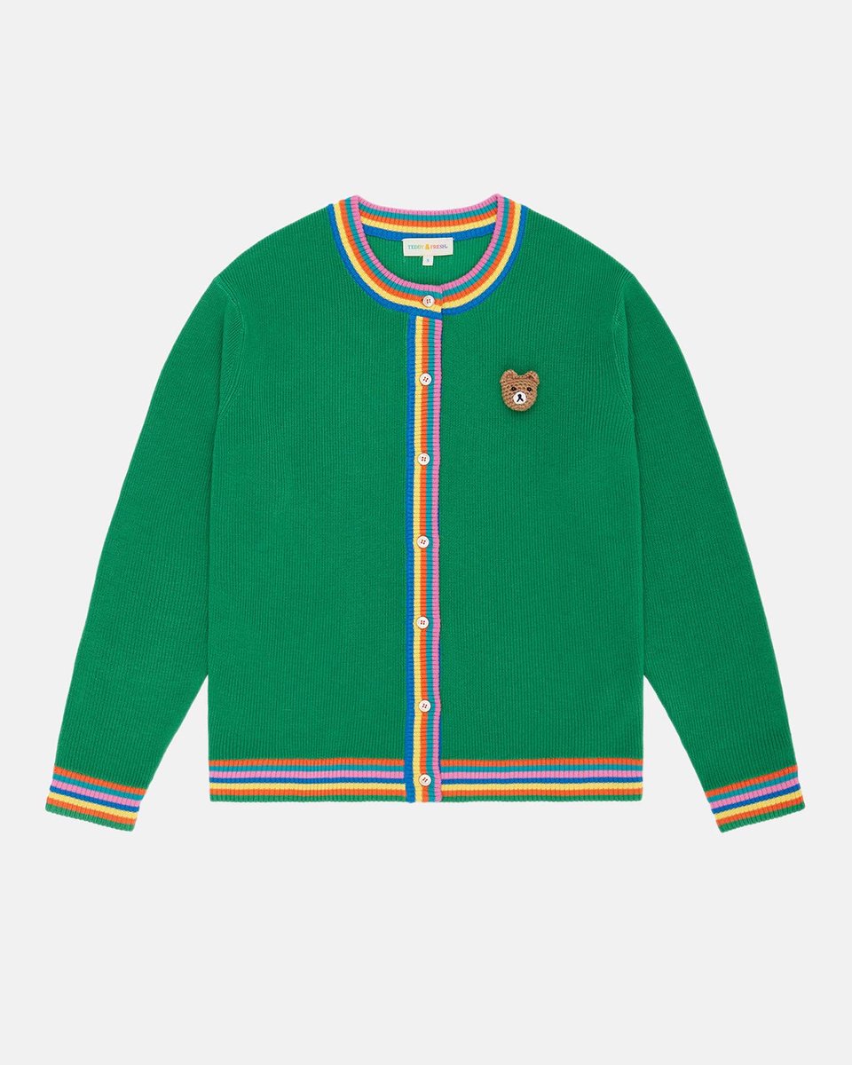 teddyfresh's tweet image. Teddy Fresh is excited to announce our first 100% Recycled Polyester Cardigan!  Recycled polyester is as strong and long-lasting as virgin polyester, but requires 59% less energy, and we reduce CO2 emissions by 32%.  It also keeps polyester out of our oceans and landfills!