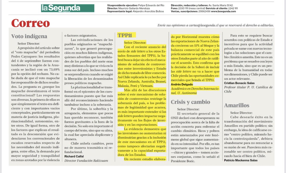 “VOTO INDÍGENA” Los invitamos a leer la carta a <a href="/La_Segunda/">laSegunda</a> por parte de nuestro Director Ejecutivo, Richard Caifal.