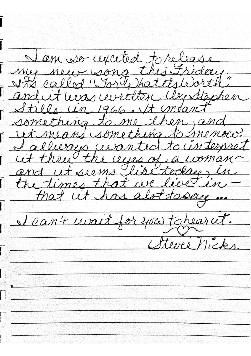 StevieNicks's tweet photo. Friday! #ForWhatItsWorth https://t.co/SXuTGeW0QY