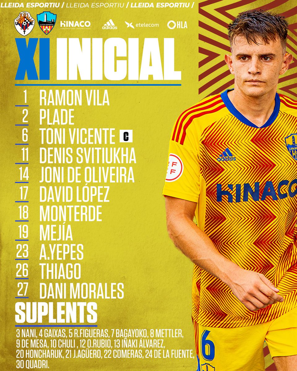 LleidaCF's tweet photo. 📃 XI INICIAL| A per totes, Blaus!

#TàrregaLleida l #Som-hi l #LleidaEsportiu https://t.co/2YTTIWzp5X