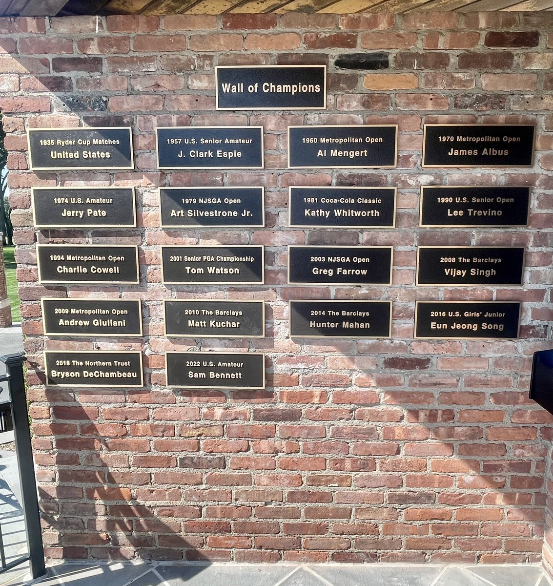 A new plaque went onto the wall this morning, <a href="/sammy_golf24243/">Sam Bennett</a> That’s some list you are joining…133 PGA Tour wins, 88 LPGA Tour wins, 5 US Amateur wins, 25 majors won and 29 Ryder Cups played. Congrats and well done. <a href="/USGA/">USGA</a> <a href="/GolfDigest/">Golf Digest</a> <a href="/GOLF_com/">GOLF.com</a>