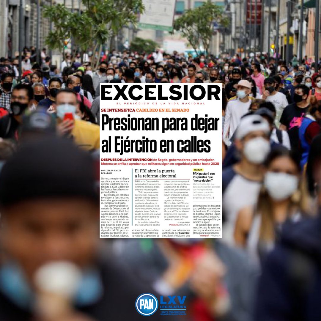 Las y los #SenadoresdelPAN lo tenemos muy claro: Nuestro voto será por México, buscando siempre construir una Guardia Nacional CIVIL y una estrategia de seguridad que SÍ funcione.

#VotoPorMexico