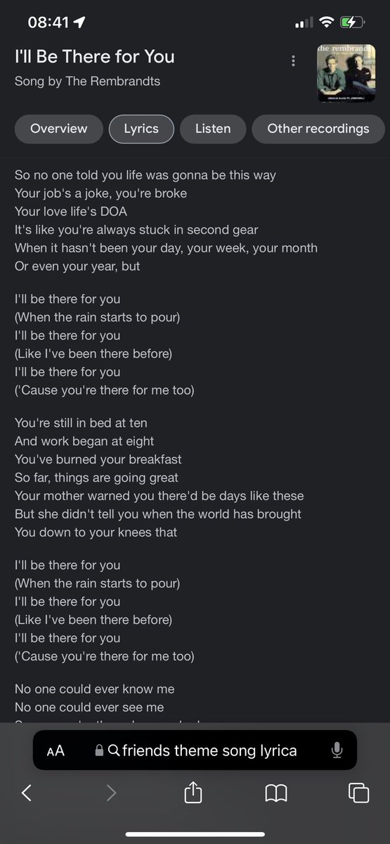 georgiendirangu's tweet photo. Wait a minute. Friends’ theme song was basically life. https://t.co/sgpiMaSpDO