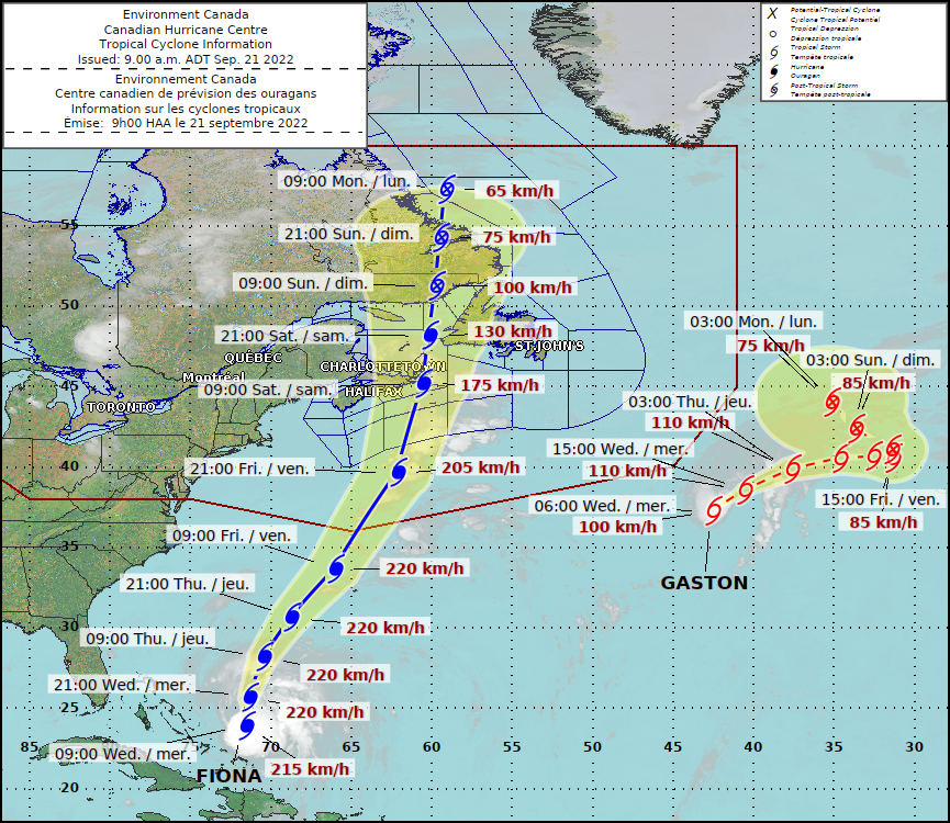 NBEMO is tracking hurricane Fiona.

Potential hazards include severe and damaging wind gusts, very high waves and coastal storm surge and intense rainfall rates.

Monitor local forecasts.