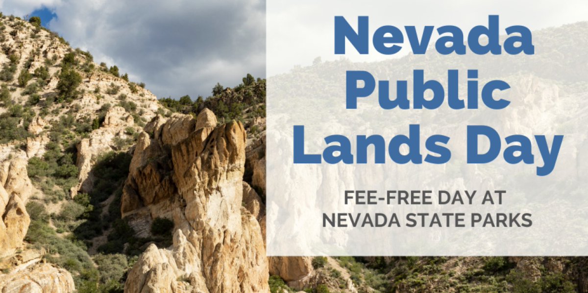 LGCanoBurkhead's tweet photo. This Saturday is Nevada Public Lands Day and all state parks will be FEE-FREE. As the weather cools down, this is a perfect time to get outside and explore our gorgeous state.
More info: https://t.co/0MnNJGCrGk https://t.co/Tb4MLhebmq