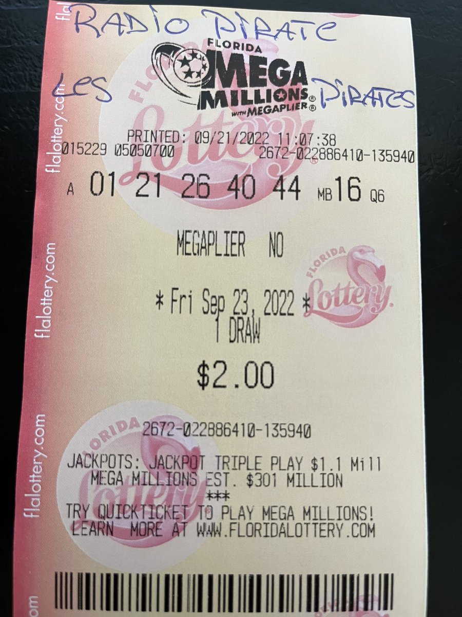 CarlSanson's tweet photo. Oooook Les Pirates 🏴‍☠️ @radiopirate @RadioPiratePod voici le new ticket . Svp like et partage et tu dois être inscrit au site de Lottoamigo pour faire partie de la Gang de chanceux si ce billet est un BIG WINNER 🥇 et surtout soyez à l écoute du Freestylefriday 🚀🇺🇸🏴‍☠️✌️301M USD https://t.co/Wq7vQ5FWwT