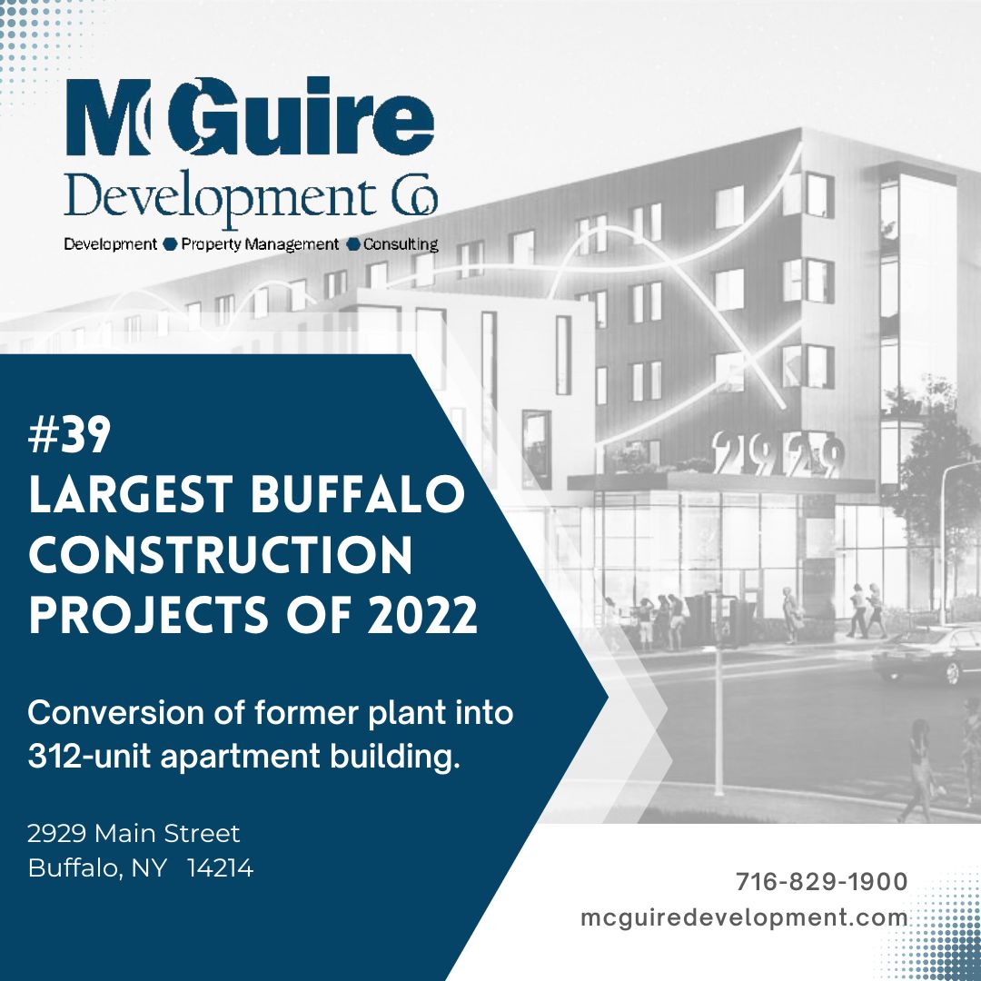 McGuireDevelops's tweet photo. Named #39 in Buffalo's largest construction projects this year, #RailsOnMain is set to break ground tomorrow! Ready to see the conversion of a former plant into 312 brand new apartments! https://t.co/YvODuxoNmk