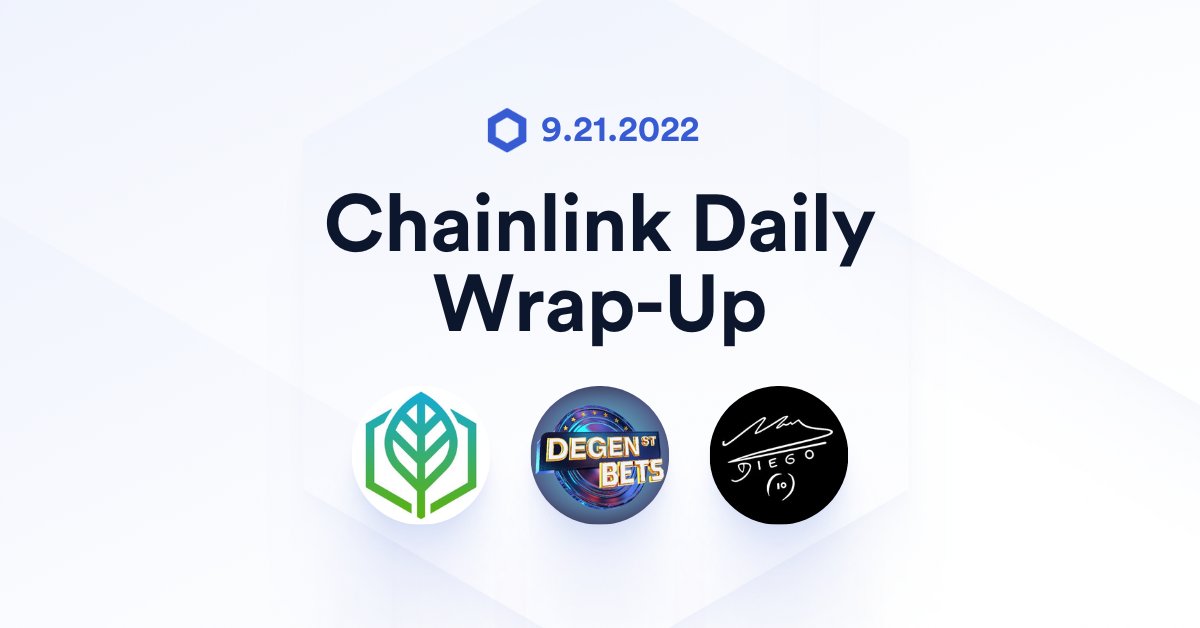 ⬡ DAILY WRAP-UP ⬡ 

⛓️ Integrations across #BNBChain, #Ethereum, and #Polygon ⛓️

• <a href="/CoorestOfficial/">Coorest</a> | Any API | Measuring carbon impact using <a href="/Floodlight_US/">Floodlight</a>'s node
• <a href="/DegenStreetBet/">DegenStreetBets | Launching Soon</a> | VRF | Generating fair gaming outcomes
• <a href="/MaradonaOFC/">Official Maradona</a> | VRF | Powering a fair #NFT launch
