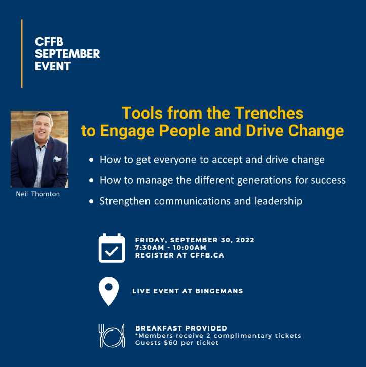 CFFB (@cffbkw) on Twitter photo Join us next Friday as <a href="/neilathornton/">Neil Thornton</a> presents Tools from the Trenches to Engage People and Drive Change. Neil is a CFFB Fan Favourite and author of new book “ Presence, Impact and Influence.” Visit cffb.ca to register. Join us next Friday as <a href="/neilathornton/">Neil Thornton</a> presents Tools from the Trenches to Engage People and Drive Change. Neil is a CFFB Fan Favourite and author of new book “ Presence, Impact and Influence.” Visit cffb.ca to register.