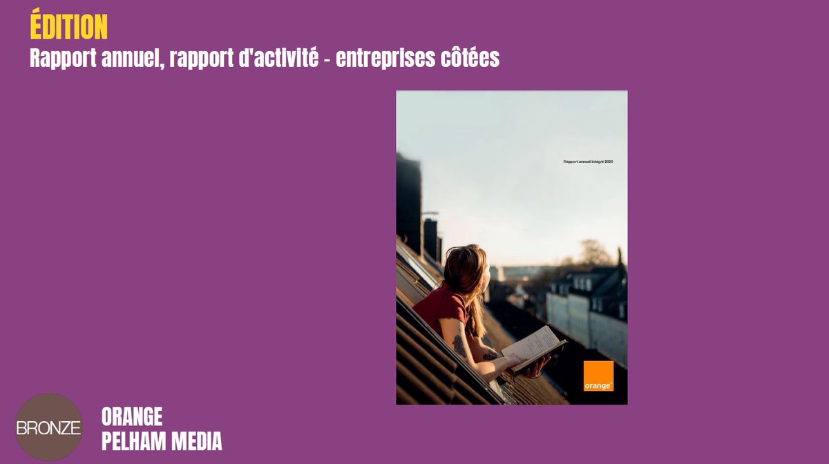 Strategies's tweet photo. GP Stratégies de la Communication Editoriale 2022 Edition / Rapport annuel, rapport d’activité – entreprise cotées : un BRONZE pour @Orange_France et l’agence @PelhamMedia pour la réalisation « Rapport annuel intégré 2020 ». Bravo à eux !
#gpstrat #Editoriale https://t.co/KbDnXpi9LA