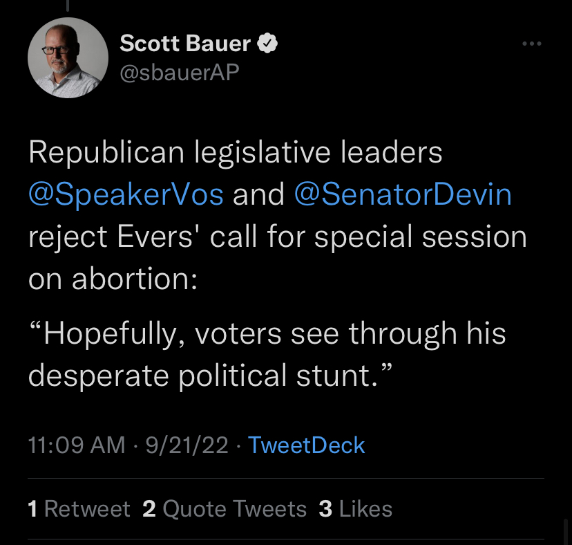 RepHebl's tweet image. Considering I introduced this exact legislation in 17, 19, &amp;amp; 21 &amp;amp; it has not received so much as a public hearing, I am begging WI press to ask a follow up on if &amp;amp; why they don&apos;t support the actual text of the bill &amp;amp; not let Vos/LeMahieu get away w/just dismissing it out of hand