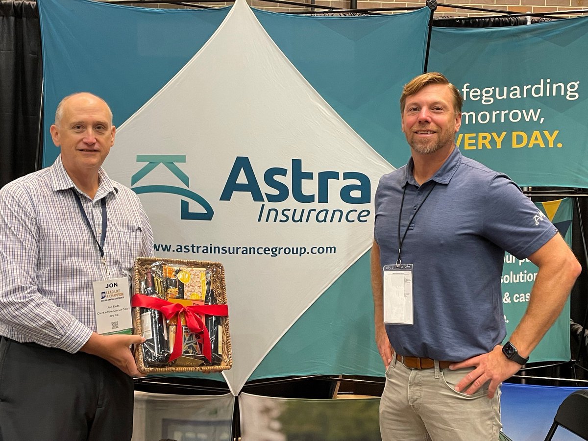 AstraInsurance's tweet photo. Congratulations to Jon Eads, Jay County - WINNER of our door prize drawing at the 2022 AIC annual conference.
@INcounties  
#INCounties #AIC22Conference https://t.co/Q77r3qv0nM