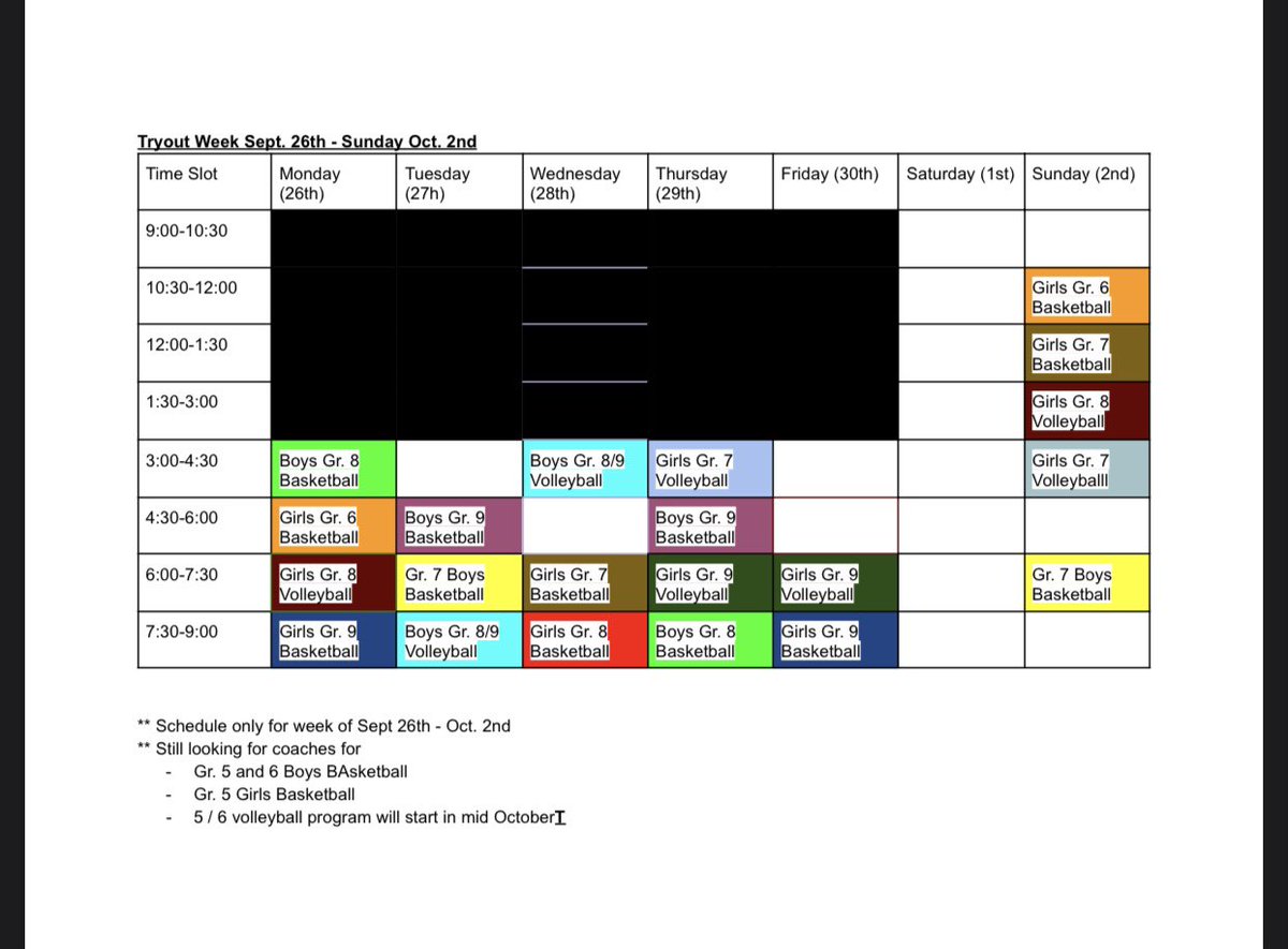 <a href="/Brookside_PE/">Brookside Intermediate Phys. Ed Dept.</a> <a href="/BrooksideInt/">Brookside Intermediate</a> The tryout schedule for next week is below. ⚽️🏀🏐⚽️🏀🏐
