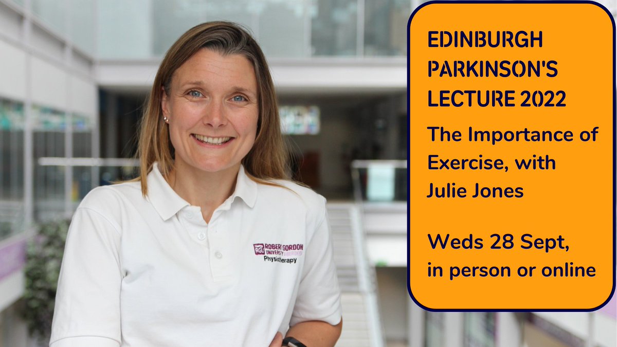 We're really looking forward to hearing the brilliant <a href="/julie_physio/">Julie Jones</a> next week!
If you live with #Parkinsons, work in health / social care or as an exercise provider - this event is for you. Join online or in person in #Edinburgh
👉 prksn.uk/3zi3KRY