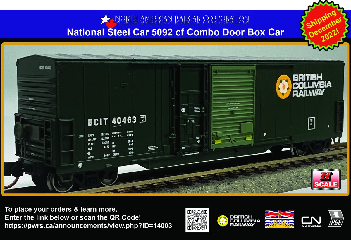 PWRS_NARC's tweet photo. CALLING ALL BC RAIL FANS!!!
Guess what's coming just in time for the holidays???
https://t.co/eAwtMpnTut
#bcrail #modeltrains #britishcolumbia #BCIT #Dogwood #trains #railway #rail #model #models #modelling https://t.co/r1v3DBVeEm