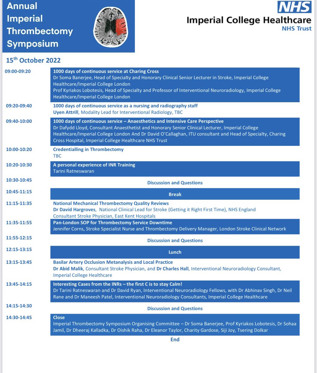 Soma Banerjee (@somabanerjee73) on Twitter photo Delighted to announce our final lineup of national and international expert speakers for the <a href="/StrokeImperial/">Imperial Stroke</a> Thrombectomy Symposium on October 14-15. Tickets now available at imperialthrombectomysymposium.org <a href="/ImpThrombectomy/">Imperial Thrombectomy Symposium</a> Delighted to announce our final lineup of national and international expert speakers for the <a href="/StrokeImperial/">Imperial Stroke</a> Thrombectomy Symposium on October 14-15. Tickets now available at imperialthrombectomysymposium.org <a href="/ImpThrombectomy/">Imperial Thrombectomy Symposium</a>