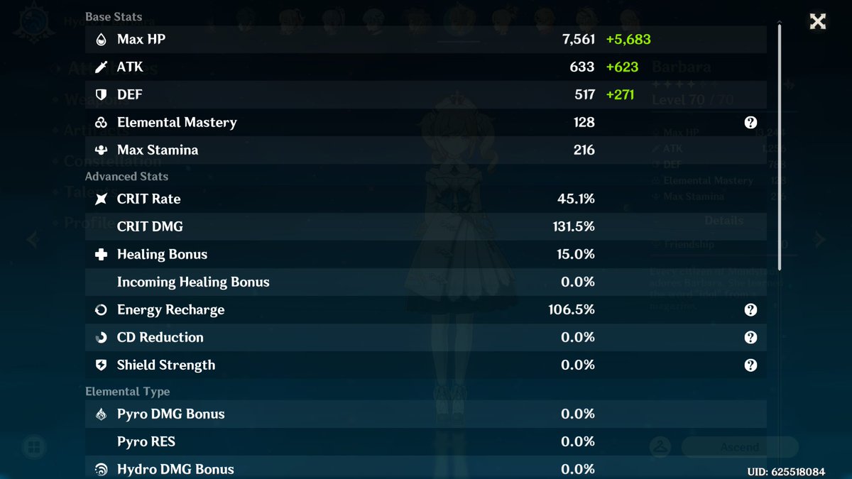 Maiden_Rei1's tweet photo. That moment you make a DPS support Barbera. Just because. π The maximum I saw her crit for was around 10k. Just need to improve my crit rate so it happens more often. But here she is :D my pride and joy.
#GenshinImapct #Characterstats #BarberaDPSSupport https://t.co/1eIOvwCt2d