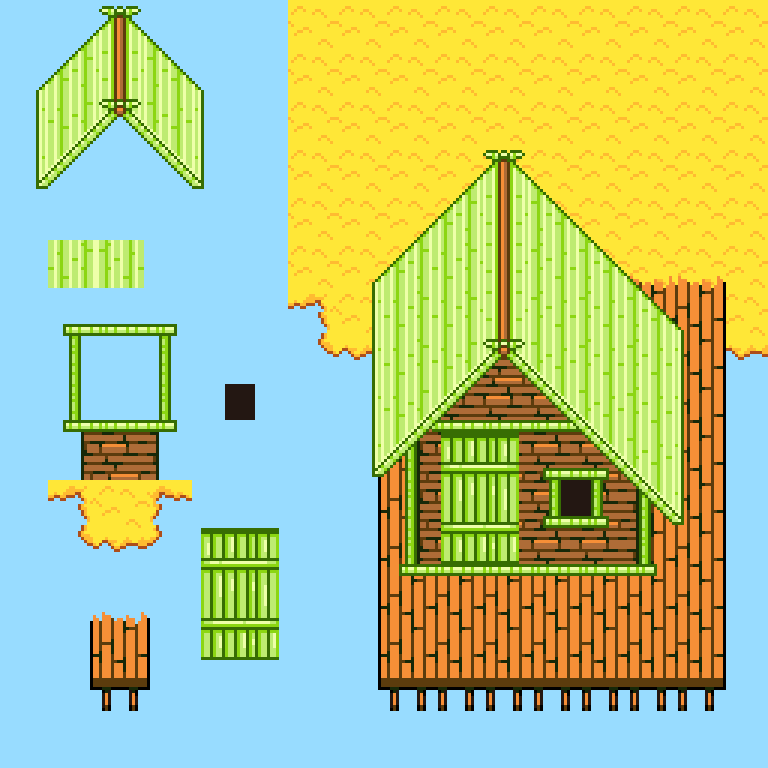 pumpinglemmadev's tweet photo. Doing some more scalable tile building work with another palette. I like this building, but I don't want to make a whole game with this look. #pixelart #gamedev #indiedev #aseprite https://t.co/YC7ENT6j0D
