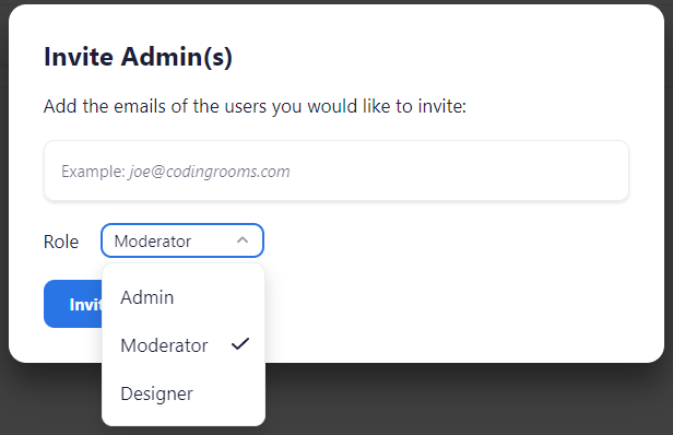 #changelog New Course Roles - Moderator and Designer.

You can now invite course admins as Moderator or Designer roles. 
Moderators cannot edit content but can review learner work and grades.
👉 changelog.codingrooms.com/new-course-rol…