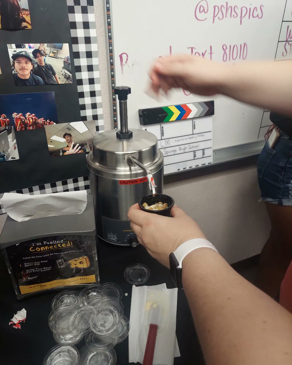 psusdcte's tweet photo. The FILM Pathway is getting the chance to sample I ❤️ Mac and Cheese today as they begin Pre Production next week for the company's holiday commercials. This is just the first step to production! Stay tuned for more updates!  #psusdproud #collegeandcareer @PSUSD_CCReady https://t.co/liZrhwE8xb