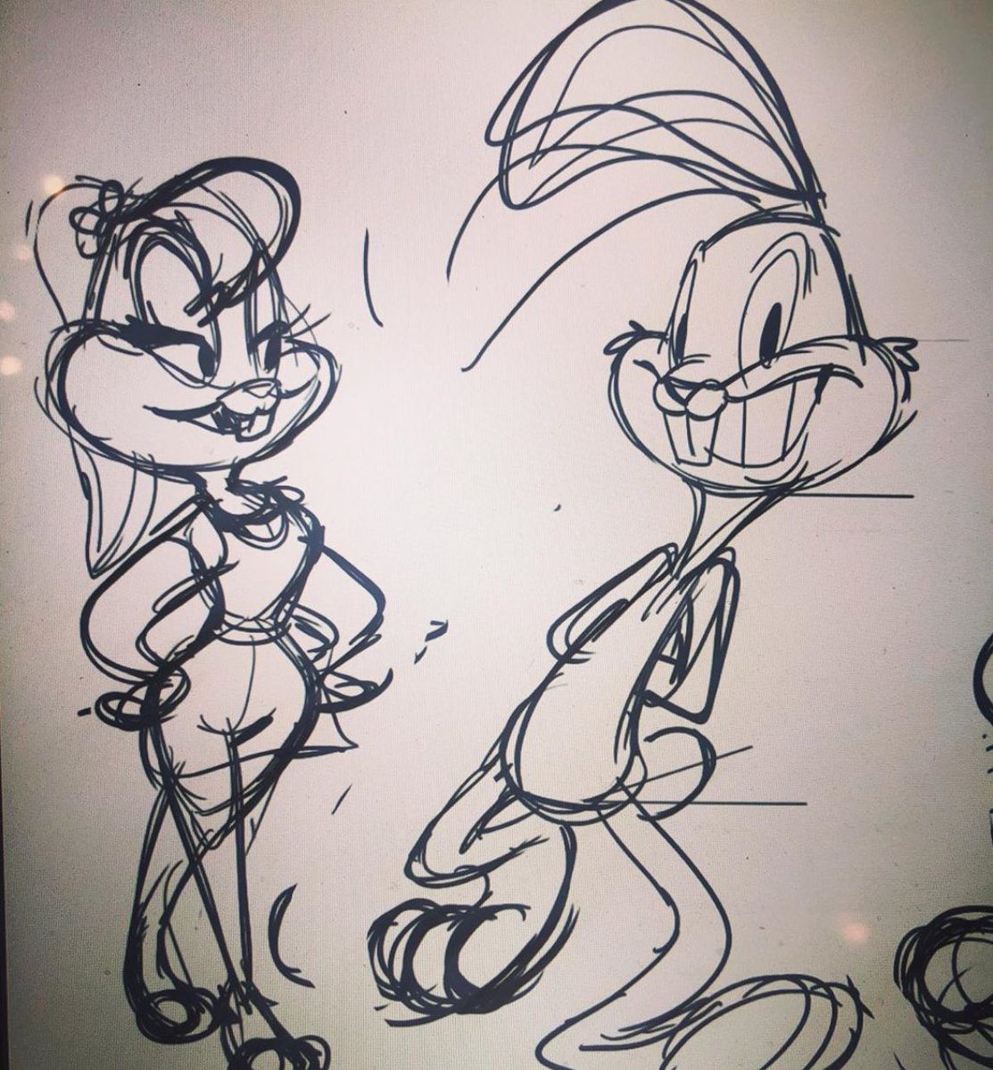 artofTLTS's tweet photo. Today is the 110th birthday of beloved Looney Tunes director Chuck Jones, along with the 7 year anniversary of “Wabbit” 

Here’s some early concept art of Bugs done my Jessica Borutski https://t.co/YIqYRkypYJ