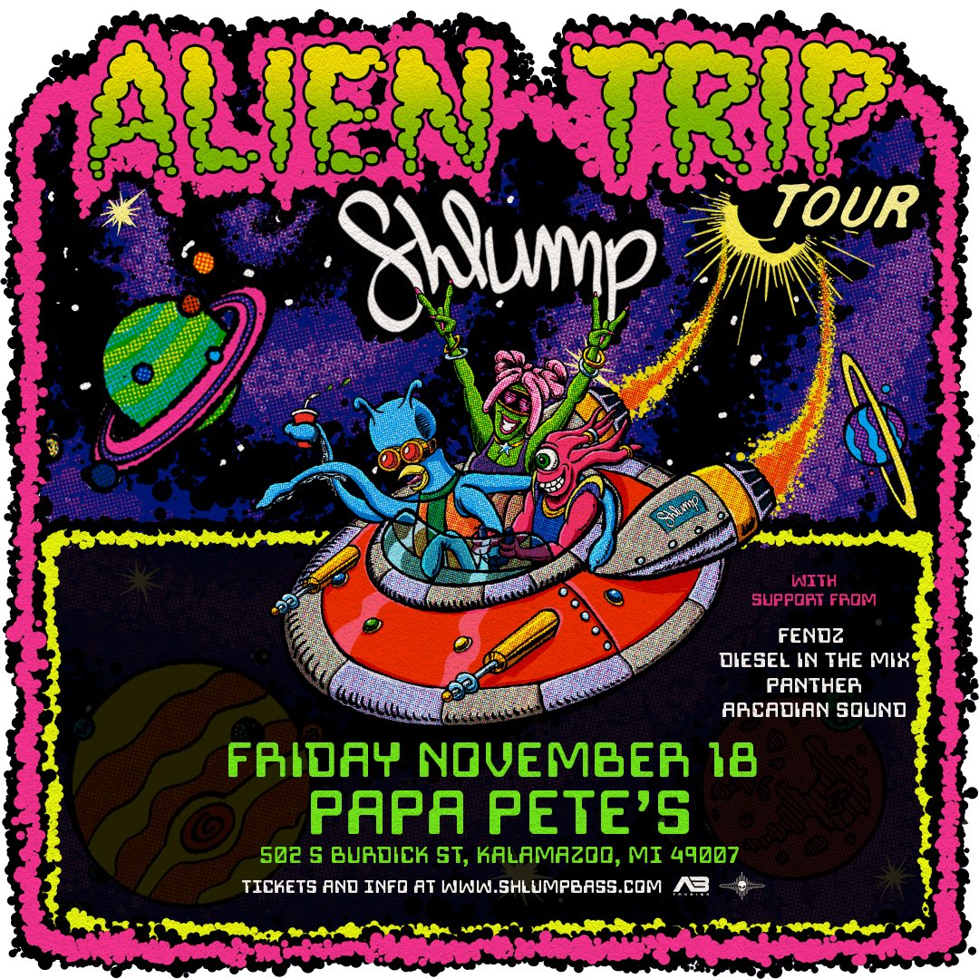 MindParadeEvent's tweet photo. $25 presales are live now for @shlumpbass at Papa Pete’s. Local support lineup is finalized as well! See y’all in November ‼️Ticket link below 👇 https://t.co/GCBJpM9UfE
