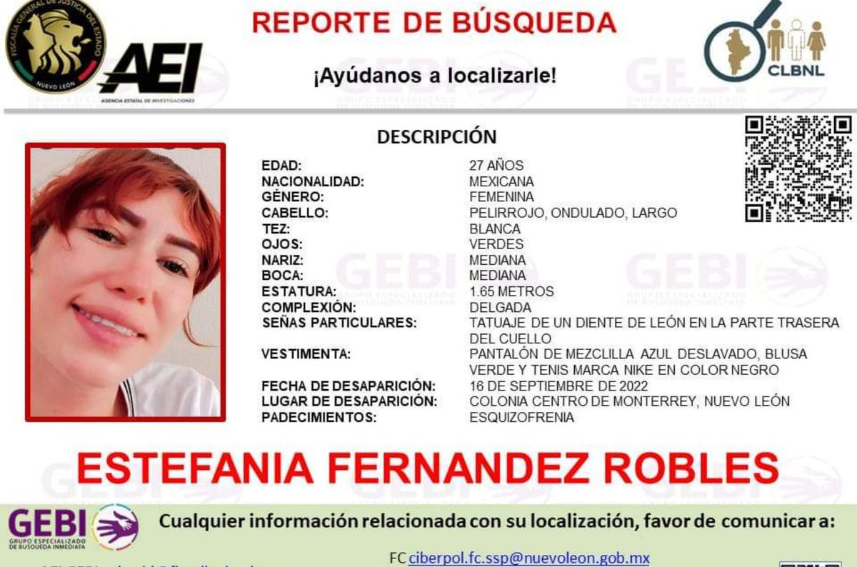 info7mty's tweet photo. ⚠️Se busca a Estefanía Fernández Robles, quien desapareció en el centro de Monterrey. https://t.co/4XHLuXjUCZ

#INFO7 #INFO7NuevoLeón #Desaparecida #reportedebusqueda #Monterrey https://t.co/QDW3zLTDzg